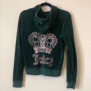 Juicy Couture Forest Green Velour Sweater